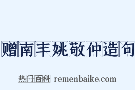 赠南丰姚敬仲造句是什么意思的图片
